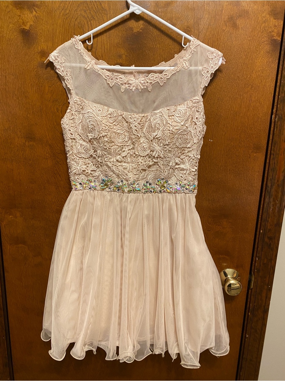 Girls' Off White Lace & Tulle Party Dress